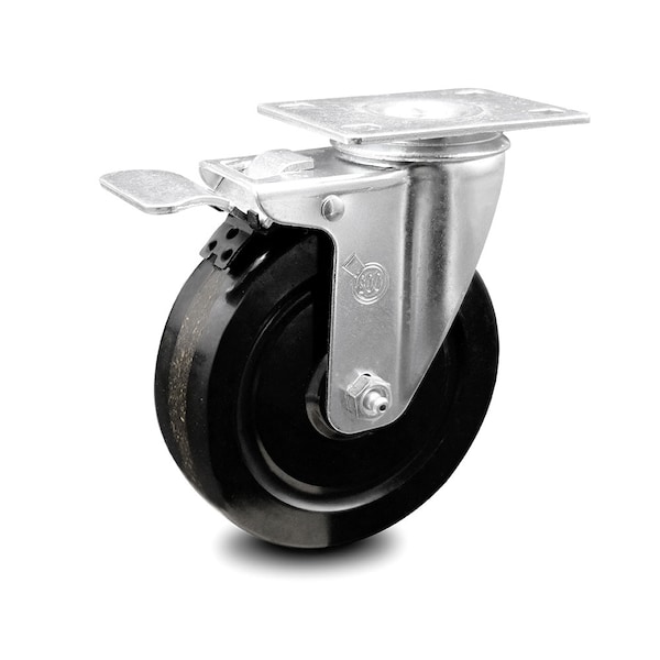 5 Inch Phenolic Wheel Swivel Top Plate Caster with Total Lock Brake SCC